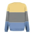 thumbnail image 5 of ATOYSOY Women's Crew Neck Sweatshirts Loose Tops Long Sleeve Tees Fall Winter Color Block Pullover Outwear Fashion Casual Shirts Pockets Yellow XL, 5 of 6