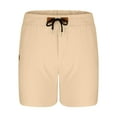 thumbnail image 5 of CHEEREAM Men's Casual Cotton Shorts 5 Inch Summer Beach Shorts Lightweight Drawstring Elastic Waist Chino Golf Shorts Beige XL, 5 of 7