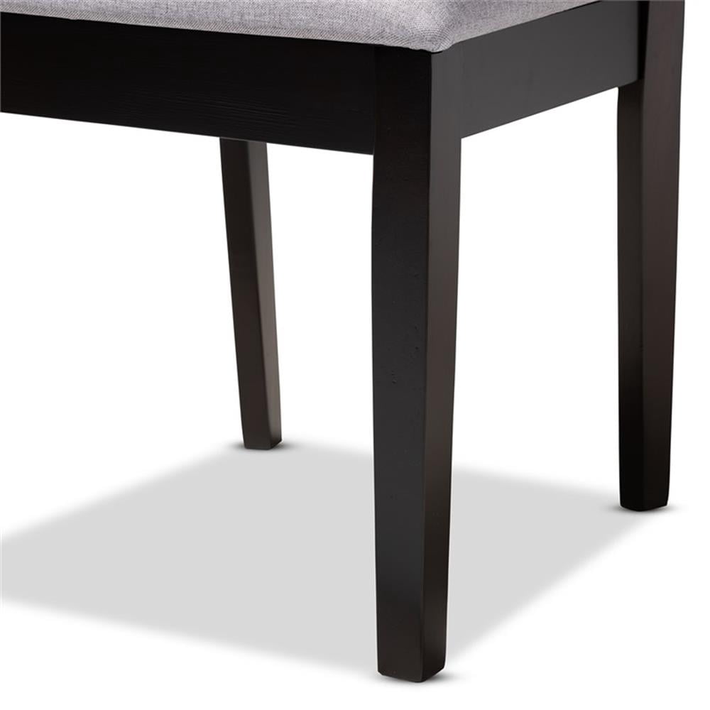 Baxton Studio Caron Fabric and Wood Dining Chairs in Gray and Brown (Set of 4)