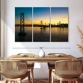 thumbnail image 3 of Elephant Stock San Francisco Nightfall Wall Art - Horizontal Multi Panel Canvas - Living Room Wall Decor - City Multi Panel - Yellow And Blue Decor - 65" x 42", 3 of 8