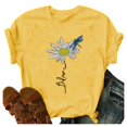 thumbnail image 2 of Pntutb Mujeres Casual Letras Impresión Camisas Manga Corta Suelta Tee tops Túnica Blusa Pntutb Pntutb-2733, 2 of 4