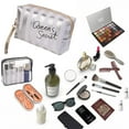 thumbnail image 3 of Striped Makeup Bag PU Toiletry Bag Multifunctional Travel Bag Waterproof Storage bag, 3 of 5