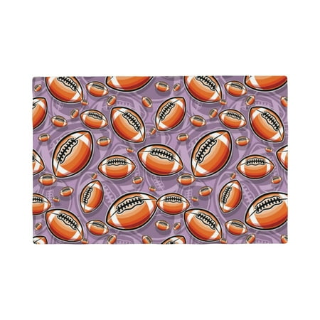 

Placemats Set of 4 American football Rugby purple Heat Resistant Non - Slip Place mats Waterproof table mat for Kitchen Dining-6片装
