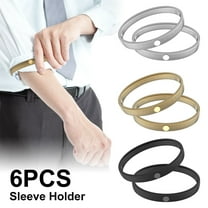 Qenwkxz 6PCS Metal Anti-Slip Shirt Sleeve Holders Stretch Unisex Armbands Sleeve Garters Elastic Fixing Sleeve Holder for Men Women