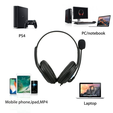 Wired Stereo Gaming Headset for PS4, PC, Xbox One Controller Laptop Mac, Noise Cancelling Headphones with Mic, Bass Surround, Soft Memory