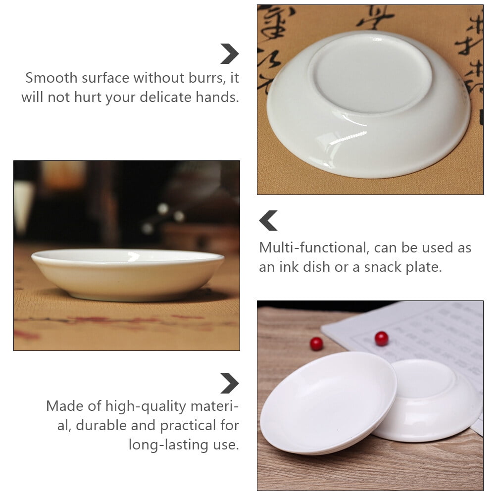 MLINS  12 Pcs Round Dish Ceramic Ink Disc Painting Tray Art Palette