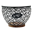 thumbnail image 3 of Cesta para huevos de gallina, soporte para huevos, contenedor multiusos con base de madera, decorativa. Negro L, 3 of 9