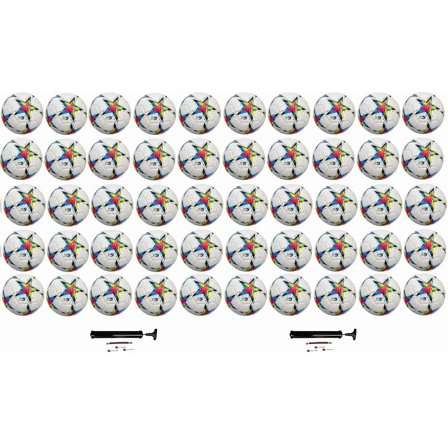 Biggz High Tech Mould Starz Soccer Ball Size 5 (50 pack) with (2) Hand Pumps