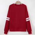thumbnail image 5 of Yokua Womens Varsity Striped Oversized Sweatshirt Crewneck Long Sleeve Casual Fashion Pullover Top Fall Outfits, 5 of 7