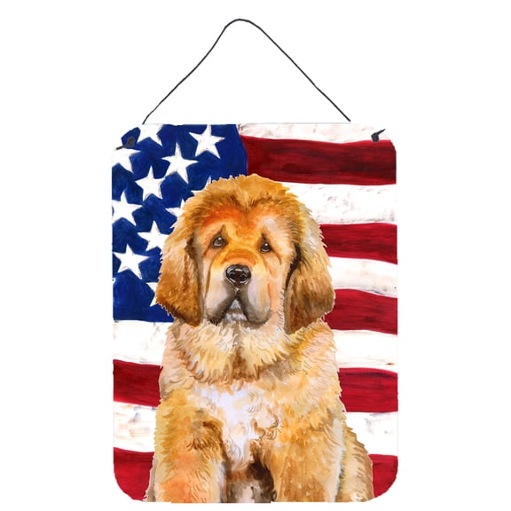 Carolines Treasures BB9721DS1216 Tibetan Mastiff Patriotic Wall or Door Hanging Prints 12WX16H multicolor