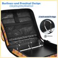 thumbnail image 4 of Zipper Binder with Shoulder Strap 2 inch 3 Ring Waterproof File Folder Organizer Bag 500 Sheet Popcorn Pattern, 4 of 8