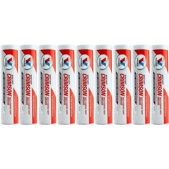 10 Pack VV70124 Multi Purpose Grease; Crimson; Red 14 Ounce Cartridge