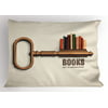 Book Pillow Sham Key Shaped Bookshelf with Colorful Books as Bitting Cuts Books Key to Knowledge Print, Decorative Standard King Size Printed Pillowcase, 36 X 20 Inches, Multicolor, by Ambesonne