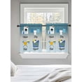 thumbnail image 5 of Blue Ombre Laundry Tier Curtains 24 Inch Length, Sheer Curtains for Bedroom Living Room Window Wash Dry Fold Repeat Rod Pocket Voile Drapes Kitchen Curtains Small Half Window 27.5"x24" 2 Panels, 5 of 6