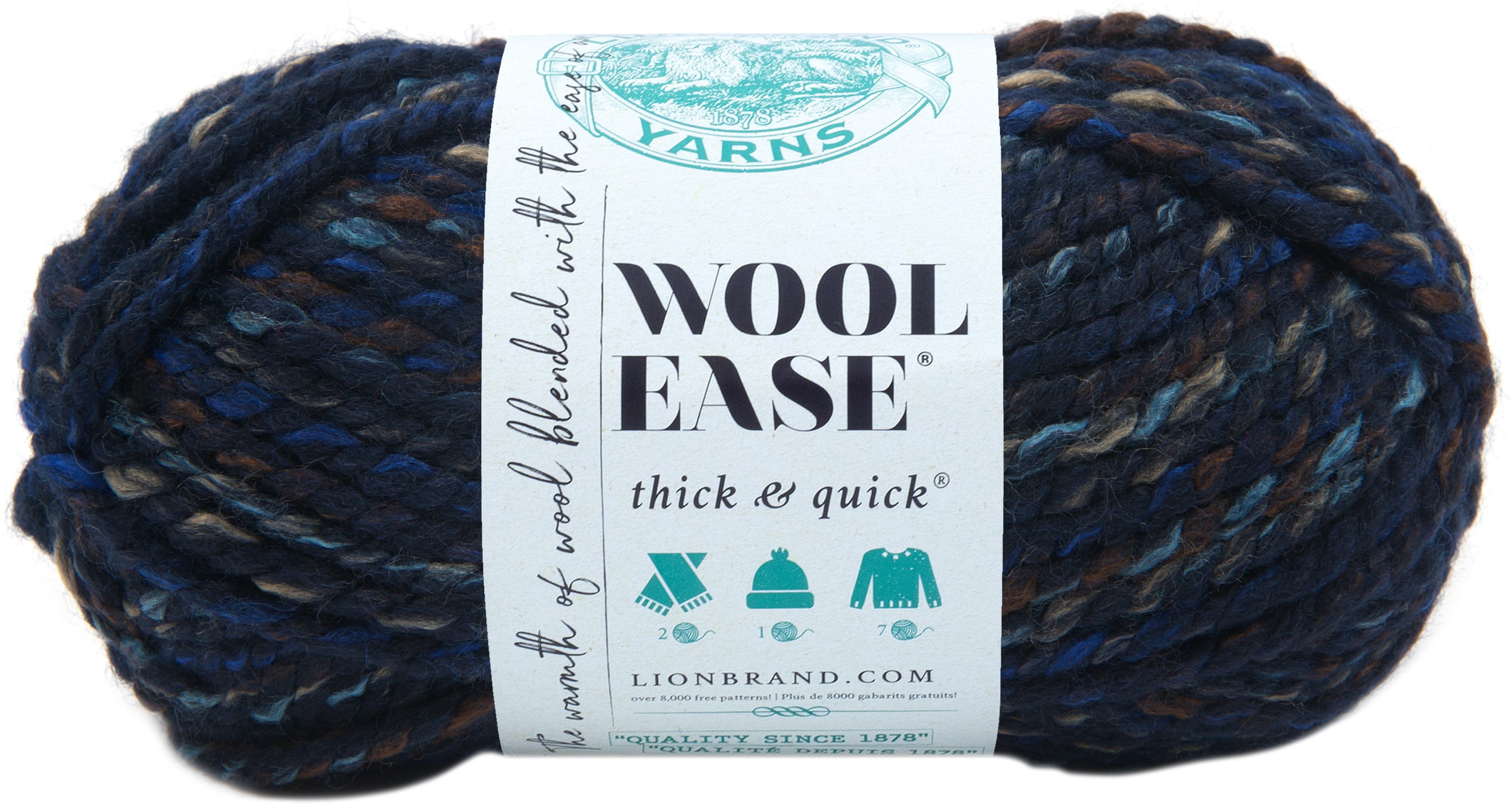 Lion Brand 640-148 Wool-Ease Thick & Quick Yarn, Slate