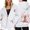 White, variant on NinXxx Ladies' Christmas Zipper Long Sleeve Pocket Drawstring Hooded Sweatshirt Beige L