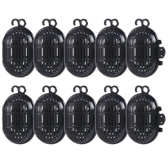 10Pcs Fishing Bait Cage Fishing Feeder Holder Bait Basket Shrimp Crab Lure Cage,Black
