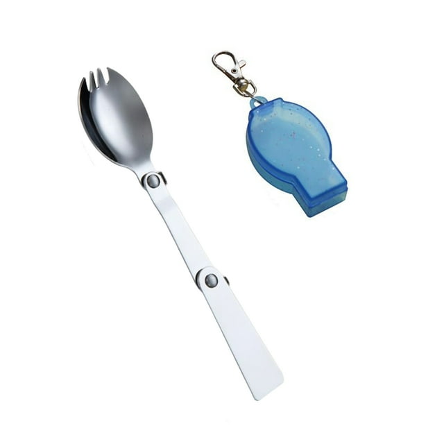 Bearachild Cubiertos para acampar Reemplazo reutilizable portátil Plegable Antióxido Al aire libre Senderismo Picnic Cubiertos Vajilla Cocina y Comedor 1.2mm Spork Azul Bearachild HA075279-07
