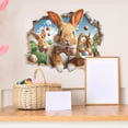 thumbnail image 5 of Happy Easter Wall 3D Bunny Wall Easter Eggs Wall Stickers Large Rabbit Wall Decals Removable Cute Bunny Wall Stickers Cartoon Bunny Wall Decals for Kids Stickers Toddlers Skateboarding Stickers Pack, 5 of 6