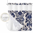 thumbnail image 2 of Blue Spring Floral No Hook Shower Curtain Waterproof, Bathroom Curtains with Snap in Liners and See Through Top Window, Summer Botanical Farmhouse Rustic Hotel Style Bathtub Curtains Shower 72"Wx72"L, 2 of 8
