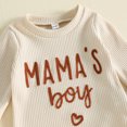 thumbnail image 6 of Cjfdfy Newborn Baby Boy Fall Outfit Mama's Boy Embroidery Ribbed Long Sleeve Romper Elastic Waist Pants 2 Piece Set Infant Cute Coming Home Fall Winter 0-12M, 6 of 9