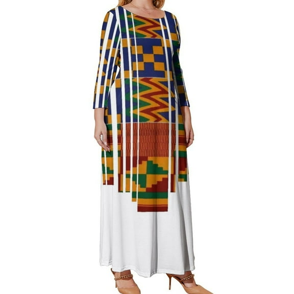 Kente design. African print/African clothing Long Sleeved Dress dress women summer Women's clothing