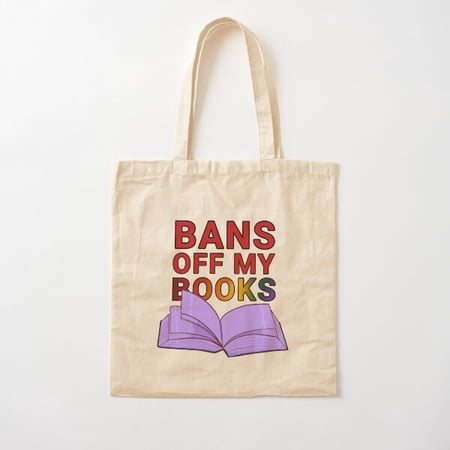 Bans Off My Books Canvas Tote Bags, Reusable Shopping Bag