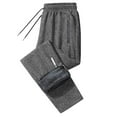thumbnail image 2 of BiZtdJrK Thick Sweatpants for Men Big and Tall Fleece Lined Warm Winter Joggers Drawstring Elastic Waist Athletic Pant with Zipper Pockets Gray#2 XXXXL, 2 of 3