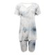 thumbnail image 4 of Blusas para Mujeres Casual Cuello en V Impresión de Manga Corta Blusa Y Pantalones Cortos Dos Piezas Pantalones Conjunto, 4 of 4
