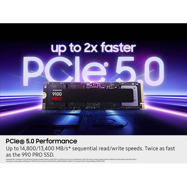 Samsung 9100 PRO 1TB SSD 未開封 Samsung SSD 9100 PRO 1TB, PCIe 5.0x4 M.2 2280, Seq. Read Speeds Up
