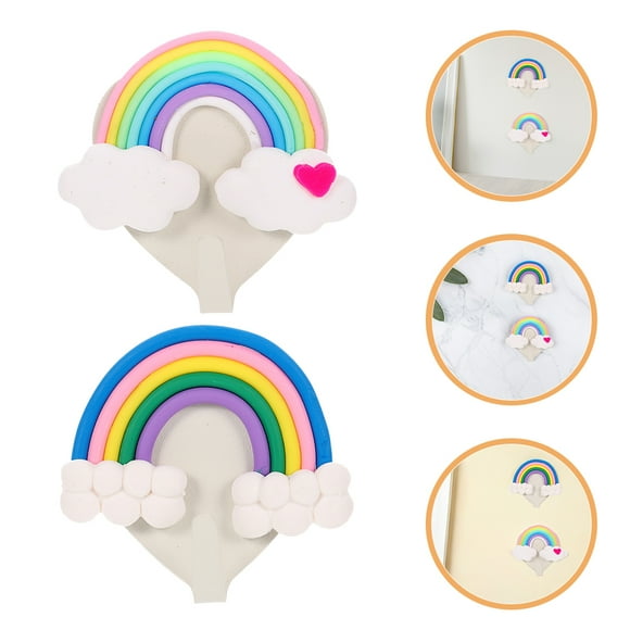 WASHWEPE 4Ud De Pared Autoadhesivos Arcoíris Y Nube Para Decorar Y Colgar