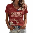 thumbnail image 2 of Rvusndi 4th of July Shirts Women 250 Anniversary Usa Summer Tops Graphic Tees Stylish Printed Short Sleeve V Neck Comfortable Casual Daily Everyday Wear, 2 of 4