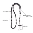 thumbnail image 4 of AOOOWER Hematite Blessing Rosary Prayer Necklace with for Cross Pendant Religious Jewelry for Cross Religious amulet Long Chain, 4 of 8