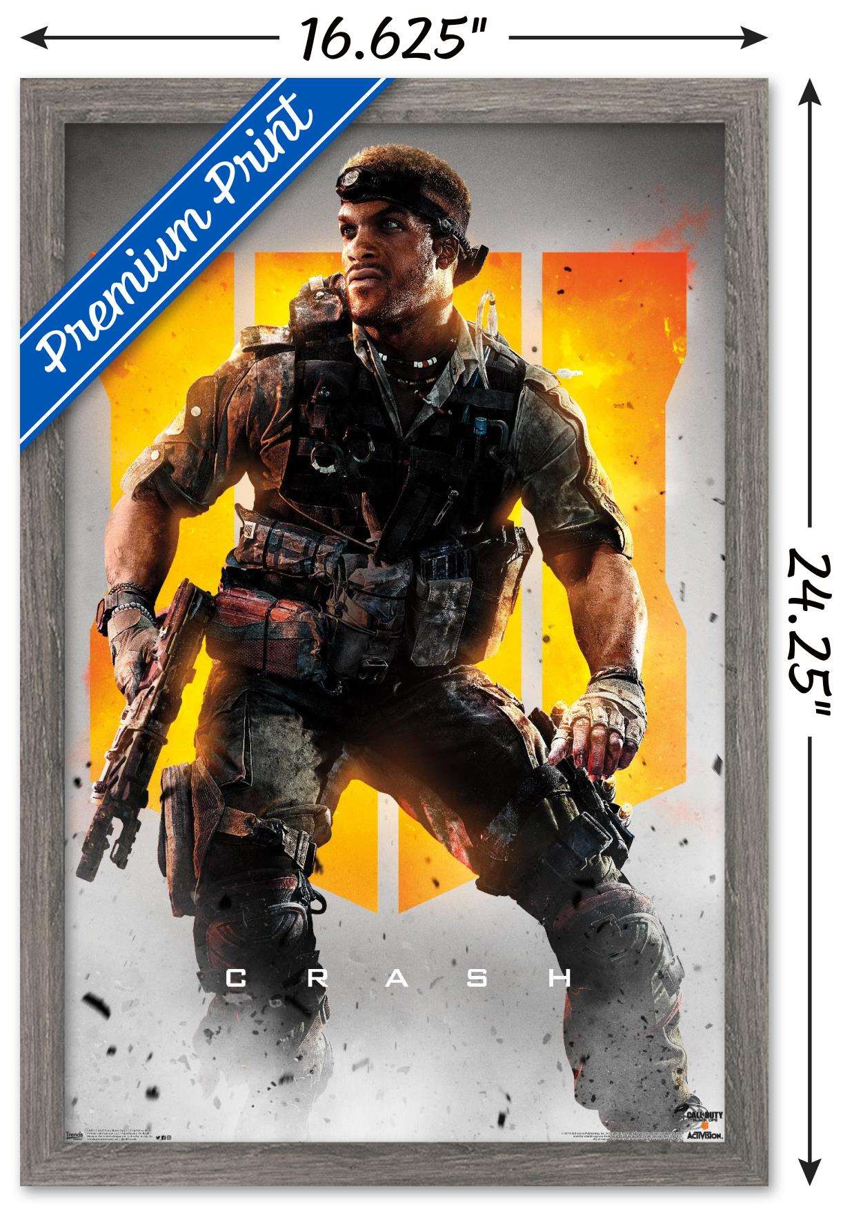 Call of Duty: Black Ops 4 - Crash Key Art Wall Poster, 14.725" x 22.375", Framed