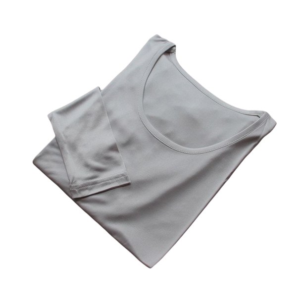 Sonducket Ropa interior térmica para mujer, ropa interior de manga larga con cuello redondo, y cómoda para otoño, ropa interior fina para mujer Pijama Gris-plata Sonducket AP013718-02