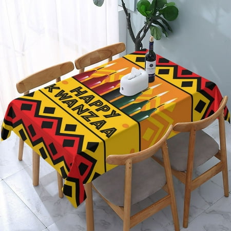 

Happy Kwanzaa African Heritage Holiday Tablecloths Oblong Waterproof Table Cloth Tablecloth Party Decoration 54 X 72 Inch