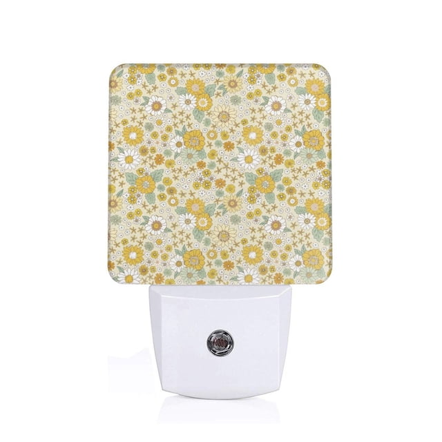 Fotbe Veilleuse LED Rétroéclairée Motif Tournesol Mignon avec Capteur de Mouvement & Capteur Crépuscule à l'Aube Veilleuse Écoénergétique, Veilleuse de Chambre-EU