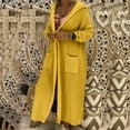 thumbnail image 2 of Manteau d'Hiver pour Femmes, Mode, Col Rond, Tricot, Trench Mi-Long, Manches Longues, Cardigan Ouvert, Torsadé, Manteau Chaud, Manteau Extérieur, Pardessus Uni, 2 of 5