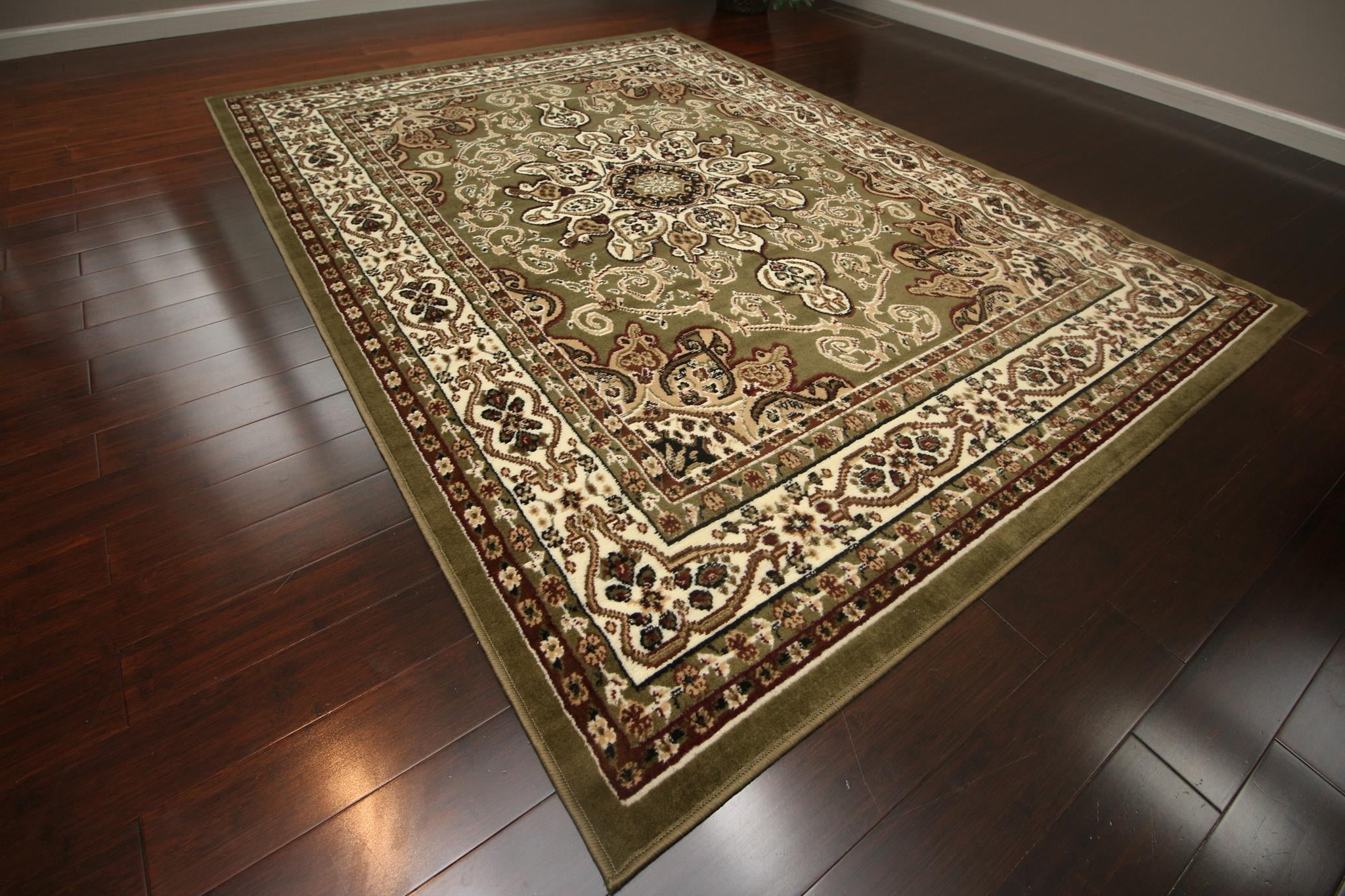Safavieh florida shag shag area rug collection New Generations Sage Green Oriental Traditional Isfahan Persian Area