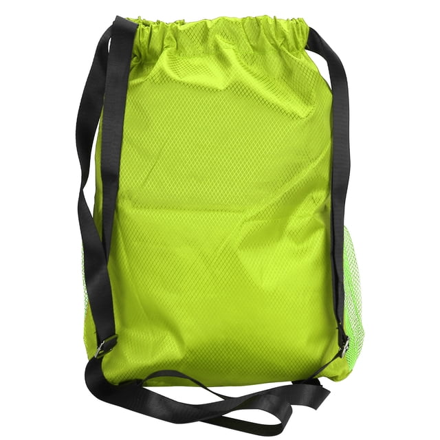 Sac à Cordon, Sac de Rangement à Cordon Léger en Fibre de Polyester pour l'Extérieur pour Voyage pour Randonnée Vert Fluorescent, Bleu Ciel