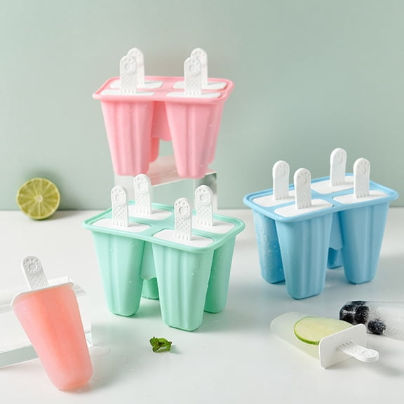 Popsicle Molds 4 Pieces Silicone Ice Pop Molds Popsicle Mold Reusable Easy Release Ice Pop Maker ice cream molds