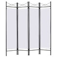 thumbnail image 1 of Costway White 4 Panel Room Divider Privacy Screen Home Office Fabric Metal Frame, 1 of 8
