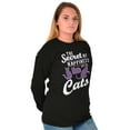 thumbnail image 3 of Crazy Cat Lady Secret of Happiness Women Plus Size Long Sleeve Graphic Tee Brisco Brands 2X, 3 of 5