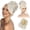 Platinum Blonde, variant on Messy Bun Hair Piece with Bangs - 2-in-1 Hair Bun Hairpieces Curly Updo Wig & Hair Topper with Long Side Bangs Natural-Looking Drawstring Ponytail Extension for Women
