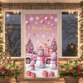 thumbnail image 6 of Pink Christmas Banner Snowman Pattern Winter Backdrop Gift Box Design Gold Stars Holiday Background for Christmas Party Home Decoration Winter Celebration, 6 of 9