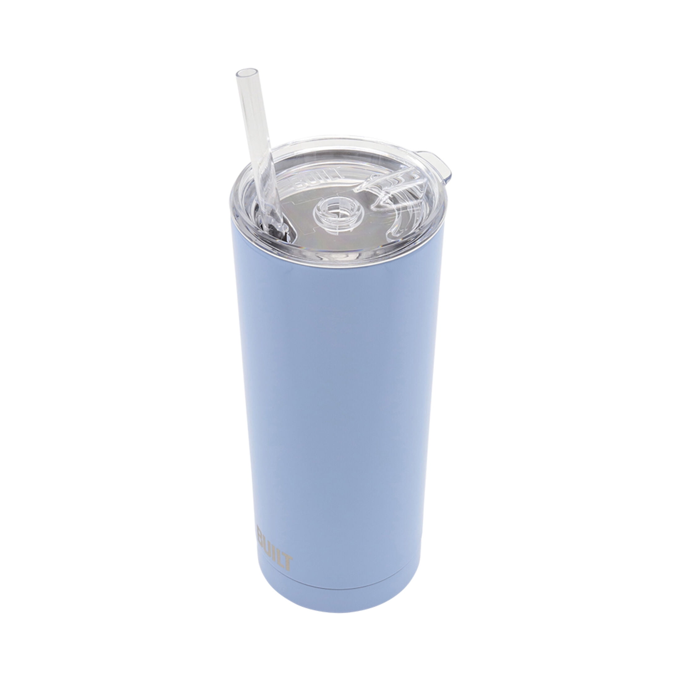 BUILT Double Wall Stainless Steel 20 oz Tumbler Cerulean Blue with Yellow Floral