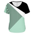 thumbnail image 6 of Short Sleeve Shirts for Women, Womens Casual V Neck Tops Loose Fit Color Block Shirts Short Sleeve Striped Button Down Tees Blouses for Summer, 6 of 6