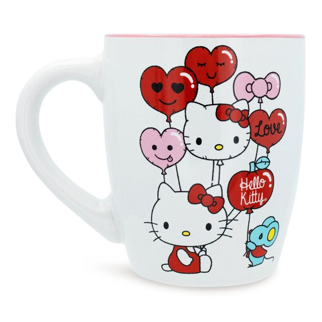 Taza de café con forma de globo plateado con forma de corazón Buffalo Sanrio Hello Kitty, 750 ml