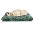 thumbnail image 1 of Damask Pet Bed, Baroque Style Foliage Ornament with Rococo Curves and Renaissance Elements, Resistant Pad for Dogs and Cats Cushion with Removable Cover, 24" x 39", Sea Green and Black, by Ambesonne, 1 of 4