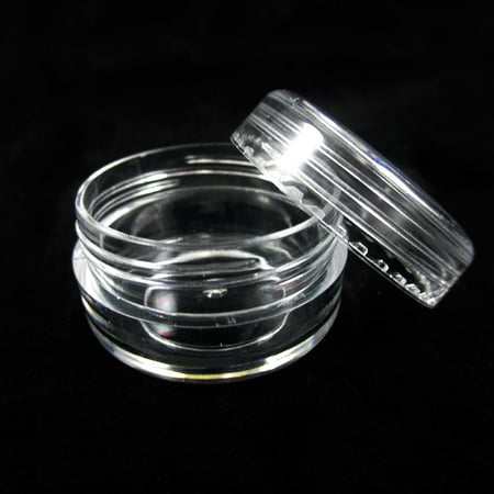 24 Clear Cosmetic Empty Jar Pot Travel Sample Cream Container Makeup 1/2 Oz